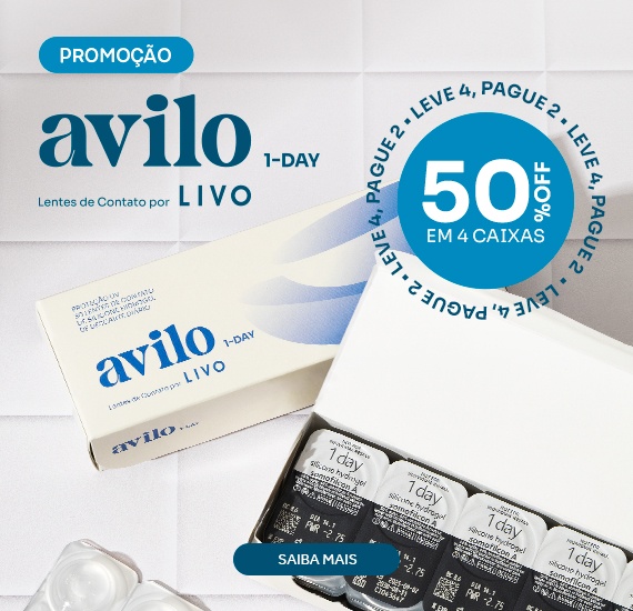 Novas Lentes Avilo 1-Day por LIVO, com 50%OFF em 4 caixas! Saiba mais