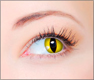 Lentes de Contato Coloridas CLEAR COLORS FASHION Olho de Gato Amarelo