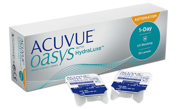 Lentes de contato Acuvue Oasys 1-Day Hydraluxe com Astigmatismo