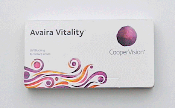  Caixa aberta das lentes de contato Avaira Vitality