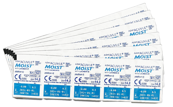 6 unidades de lentes de contato 1-Day Acuvue Moist